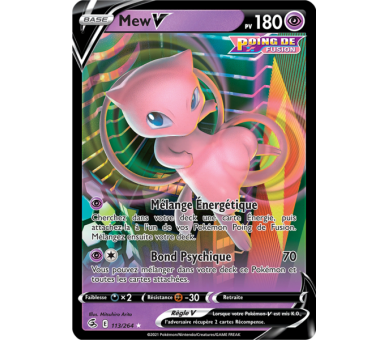 Mew-V Pv 180 113/264 - Carte Ultra Rare - Épée et Bouclier - Poing de Fusion