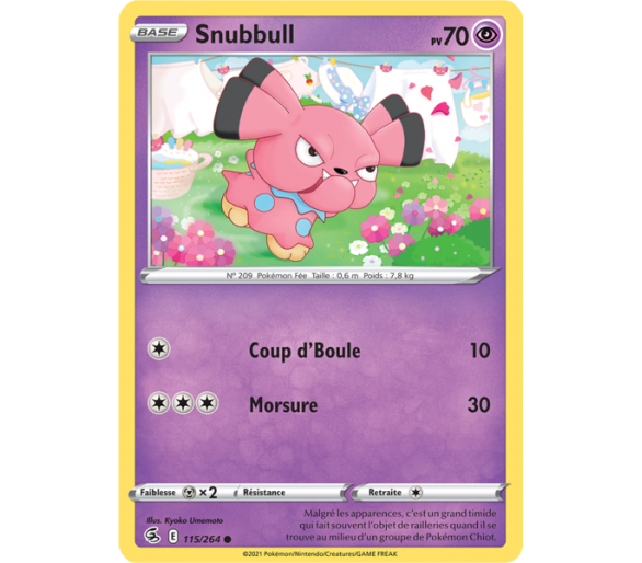 Snubbull Pv 70 115/264 - Carte Commune - Épée et Bouclier - Poing de Fusion