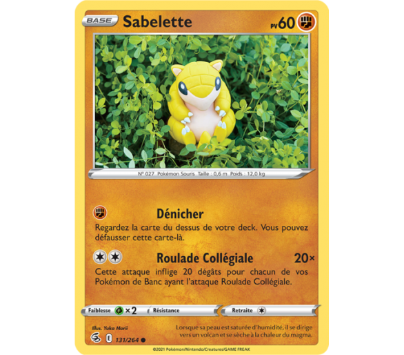 Sabelette Pv 60 131/264 - Carte Commune - Épée et Bouclier - Poing de Fusion