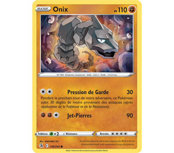 Onix Pv 110 138/264 - Carte Commune Reverse - Épée et Bouclier - Poing de Fusion