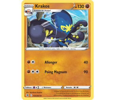 Krakos Pv 130 153/264 - Carte Peu Commune - Épée et Bouclier - Poing de Fusion