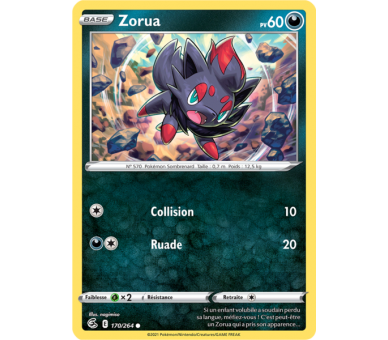 Zorua Pv 60 170/264 - Carte Commune - Épée et Bouclier - Poing de Fusion