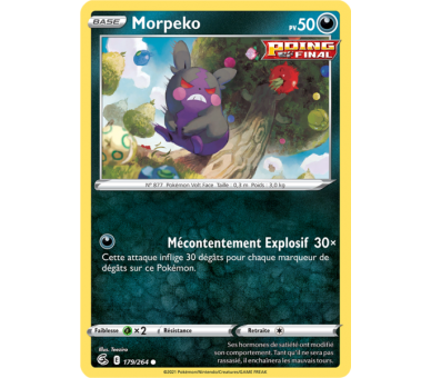 Morpeko Pv 50 179/264 - Carte Commune - Épée et Bouclier - Poing de Fusion