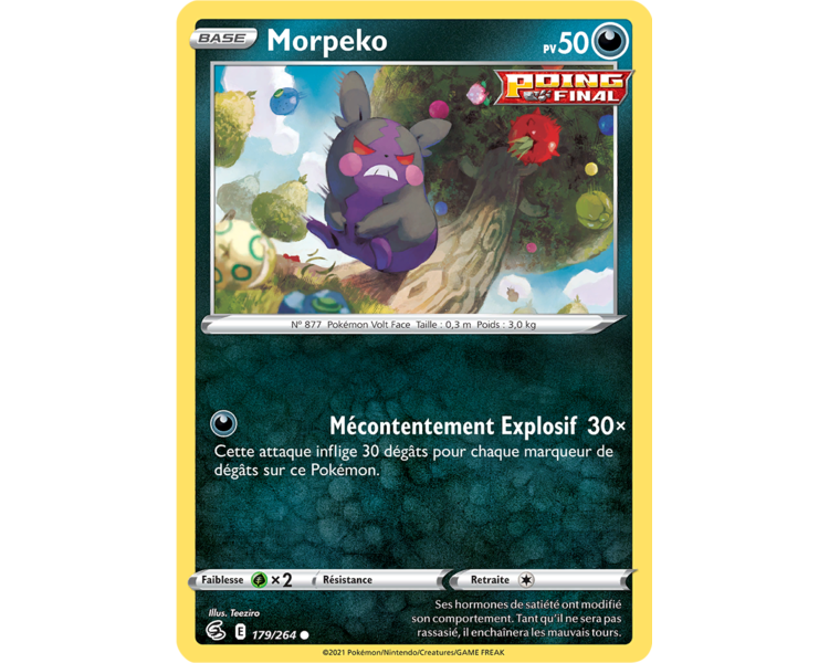 Morpeko Pv 50 179/264 - Carte Commune - Épée et Bouclier - Poing de Fusion