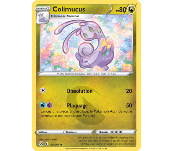 Colimucus Pv 80 196/264 - Carte Peu Commune - Épée et Bouclier - Poing de Fusion