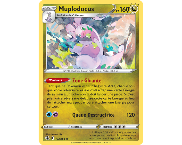 Muplodocus Pv 160 197/264 - Carte Rare Reverse - Épée et Bouclier - Poing de Fusion