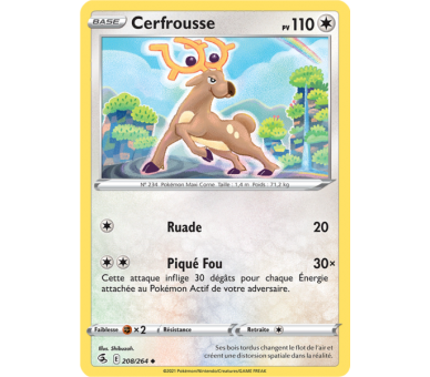 Cerfrousse Pv 110 208/264 - Carte Peu Commune - Épée et Bouclier - Poing de Fusion