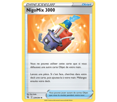 NigoMix 3000 - 229/264 - Carte Objet Peu Commune - Épée et Bouclier - Poing de Fusion