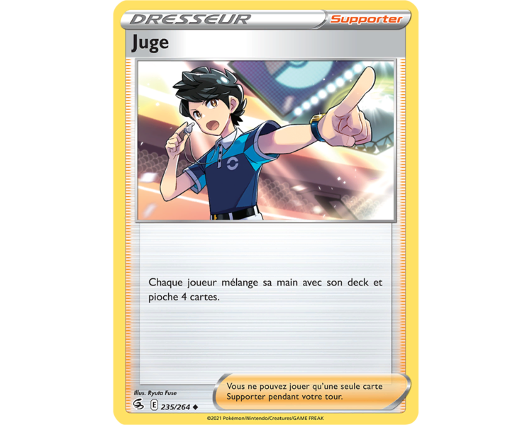Juge - 235/264 - Carte Dresseur Peu Commune - Épée et Bouclier - Poing de Fusion