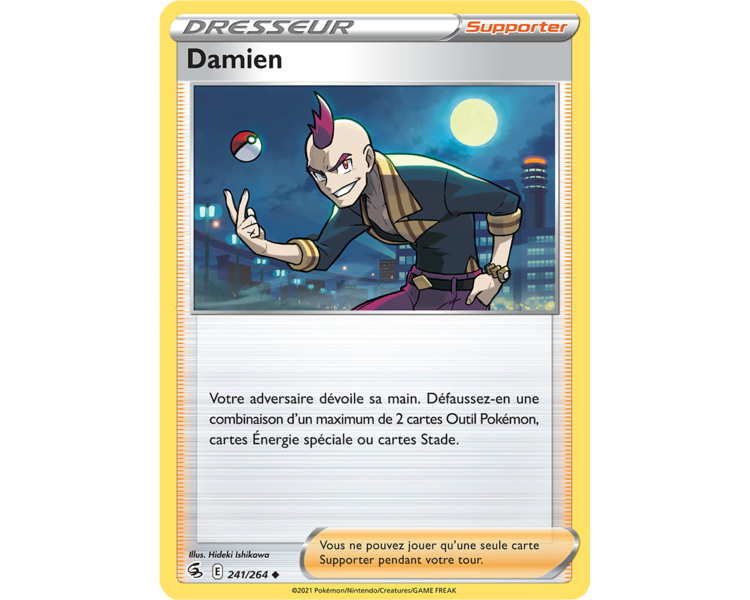 Damien - 241/264 - Carte Dresseur Peu Commune - Épée et Bouclier - Poing de Fusion
