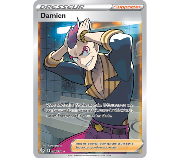 Damien - 264/264 - Carte Ultra Rare Full Art - Épée et Bouclier - Poing de Fusion