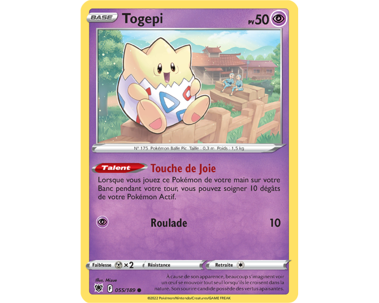 Togepi Pv 50 - 55/189 - Carte Commune - Épée et Bouclier - Astres Radieux