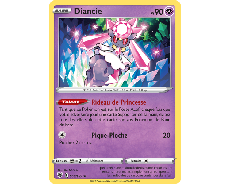 Diancie Pv 90 - 68/189 - Carte Rare Reverse - Épée et Bouclier - Astres Radieux