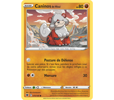 Caninos de Hisui Pv 80 - 70/189 - Carte Commune - Épée et Bouclier - Astres Radieux