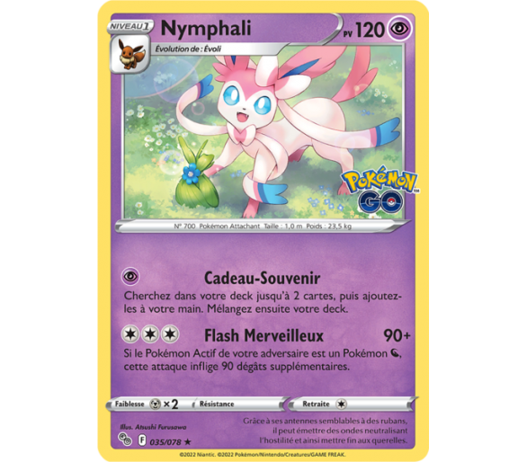 Nymphali Pv 120 - 035/078 - Carte Rare Holographique - Épée et Bouclier - Pokémon GO