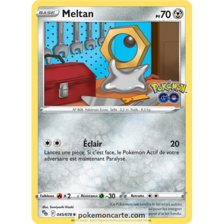 Meltan Pv 70 - 045/078 - Carte Commune - Épée et Bouclier - Pokémon GO