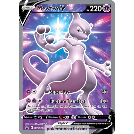 Mewtwo-V - Etoile Promo SWSH229 - Carte Ultra Rare Full Art - Épée et Bouclier - Pokémon GO