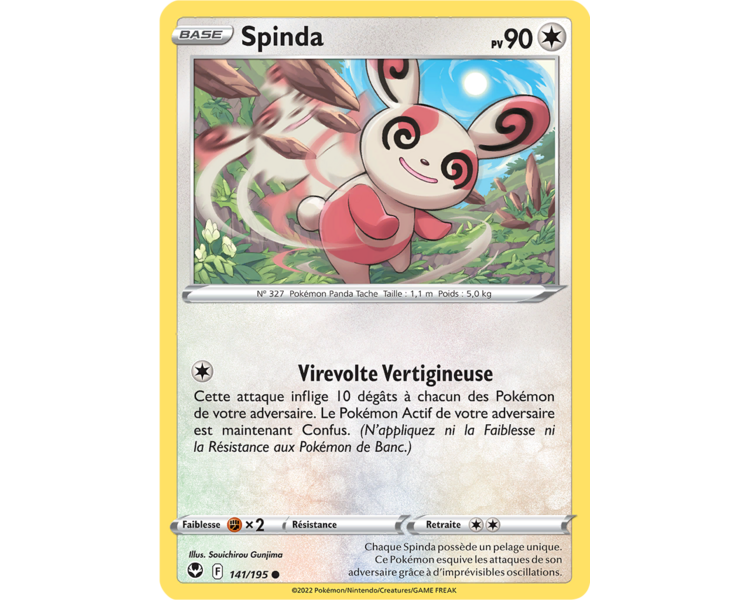 Spinda Pv 90 141/195 - Carte Commune - Épée et Bouclier - Tempête Argentée