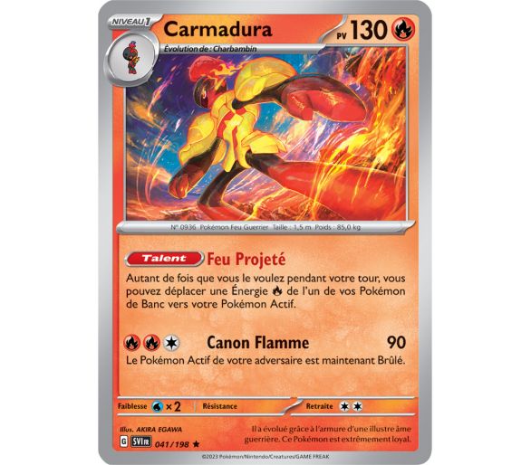 Carmadura Pv 130 041/198 - Carte Rare Reverse - Écarlate et Violet