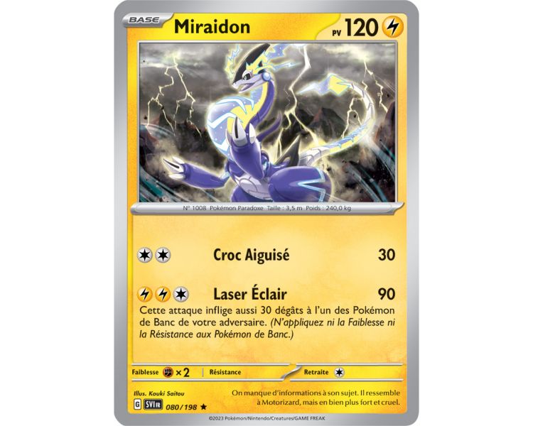 Miraidon Pv 120 080/198 - Carte Rare Holographique - Écarlate et Violet