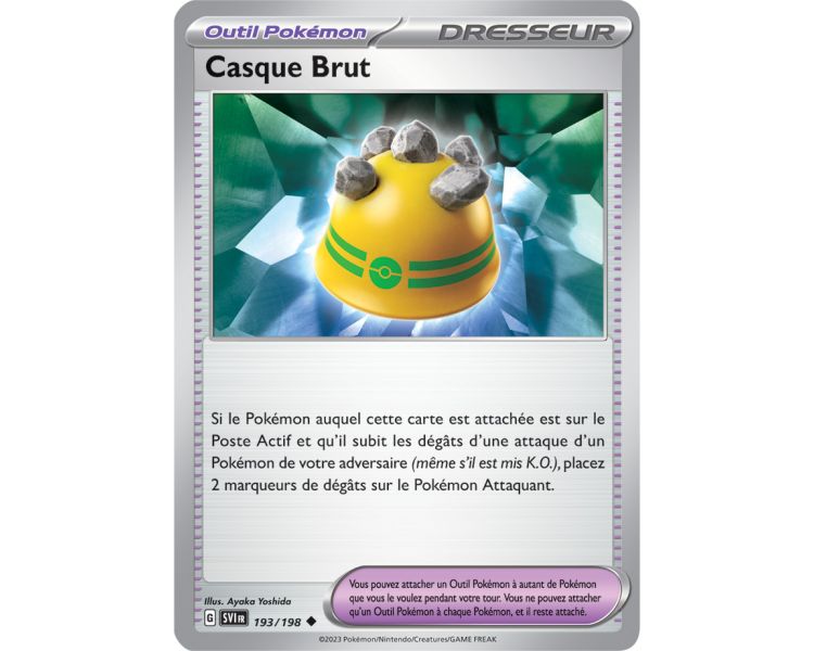 Outil Pokémon Casque Brut 193/198 - Carte Peu Commune - Écarlate et Violet